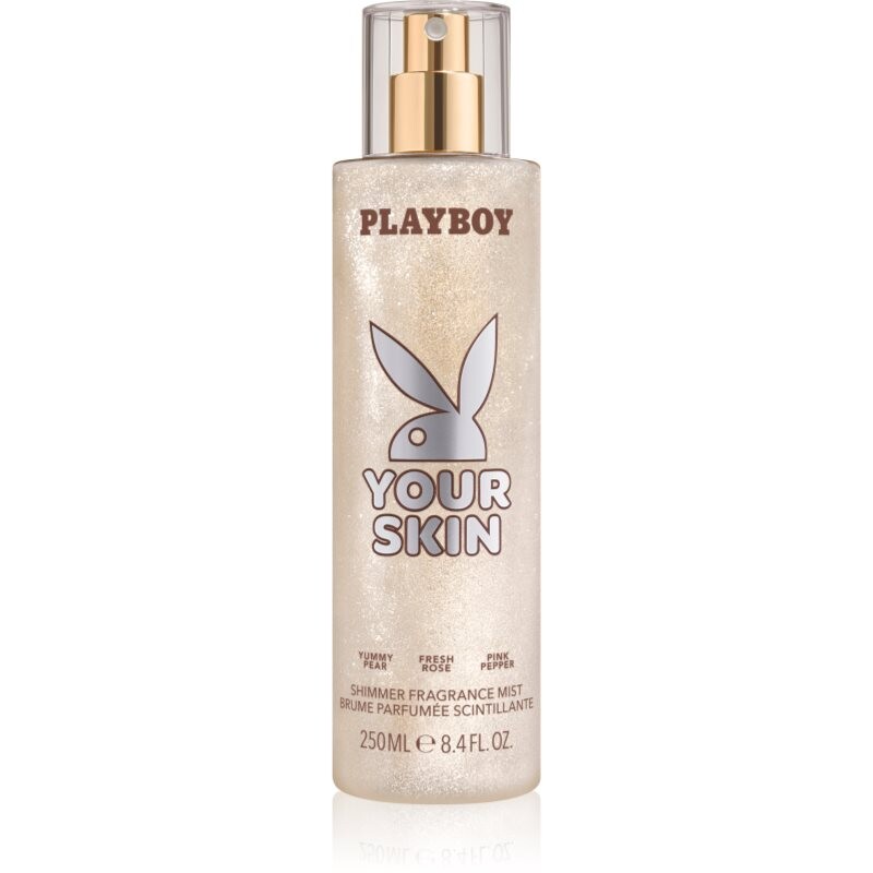 Playboy Your Skin telový sprej s trblietkami pre ženy 250 ml