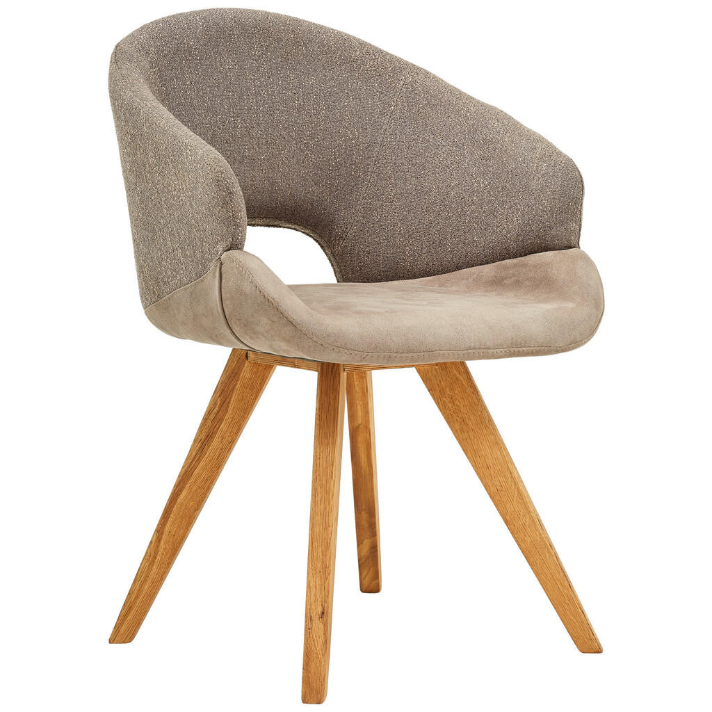 Linea Natura STOLIČKA S PODRÚČKAMI, tkaná textília, plochá tkanina, farba duba, cappuccino