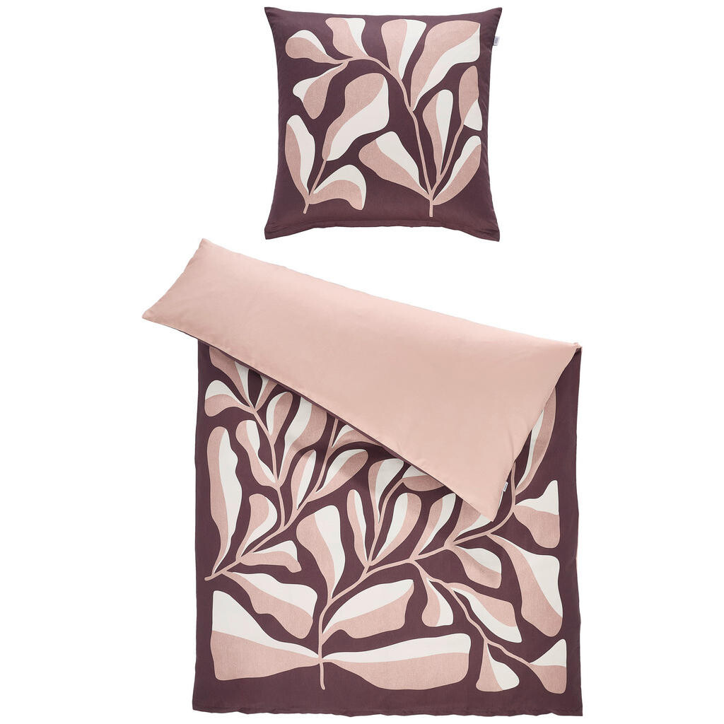 Schöner Wohnen OBOJSTRANNÁ POSTEĽNÁ BIELIZEŇ, satén, krémová, svetloružová, červenohnedá, 135/200 cm