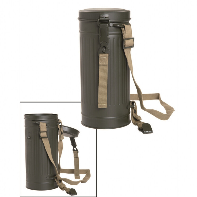 Plechové púzdro na plynovú masku - olivové