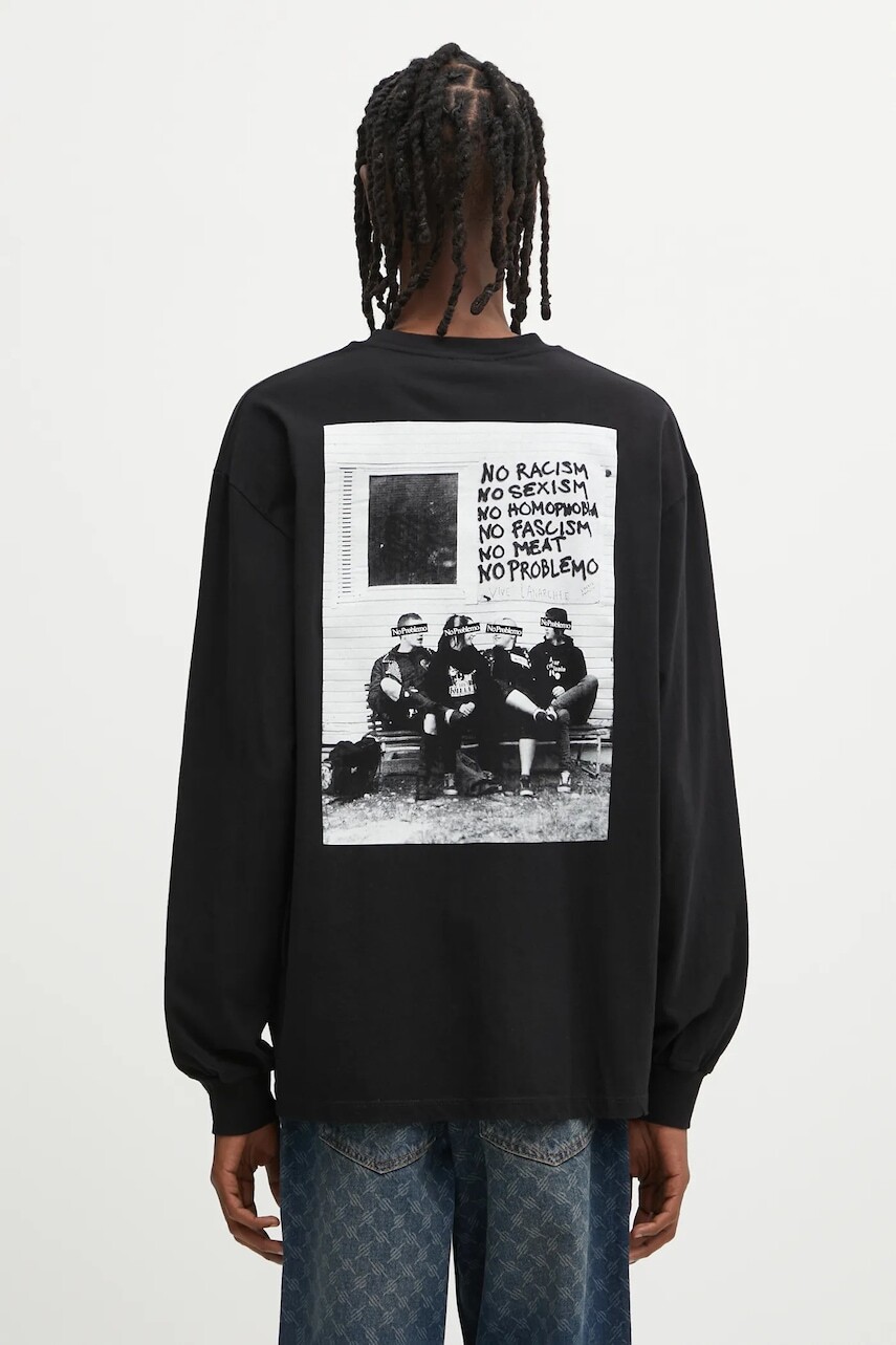 Bavlnené tričko s dlhým rukávom No Problemo No War