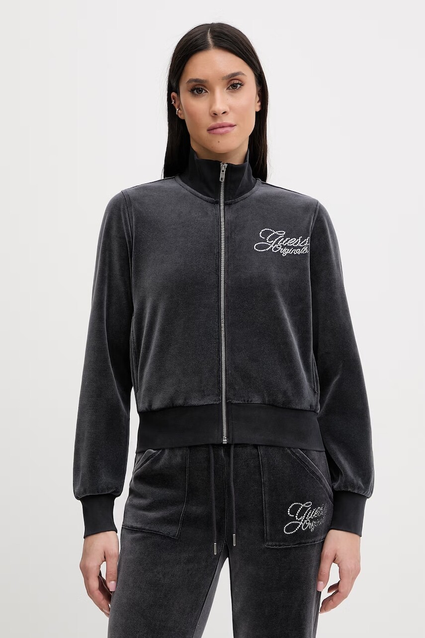 Velúrová mikina Guess Originals