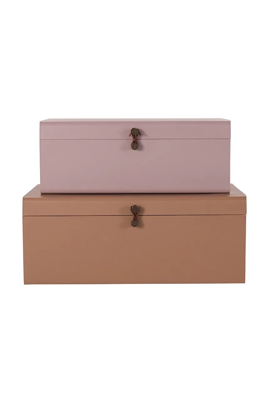 Sada úložných krabíc House Doctor HDMetal 52 x 26 x 20 / 60 x 36 x 24 cm 2-pak