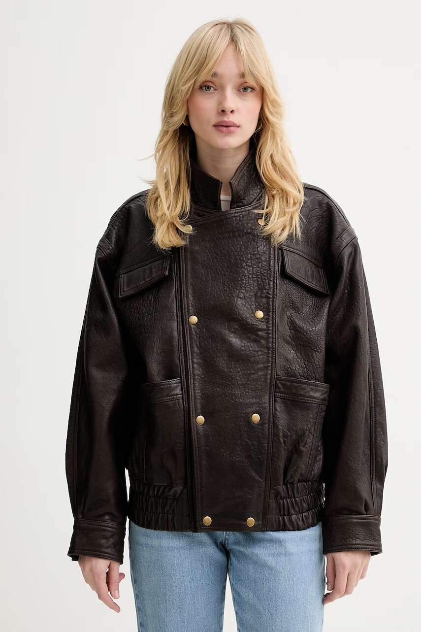 Kožená bunda Bardot