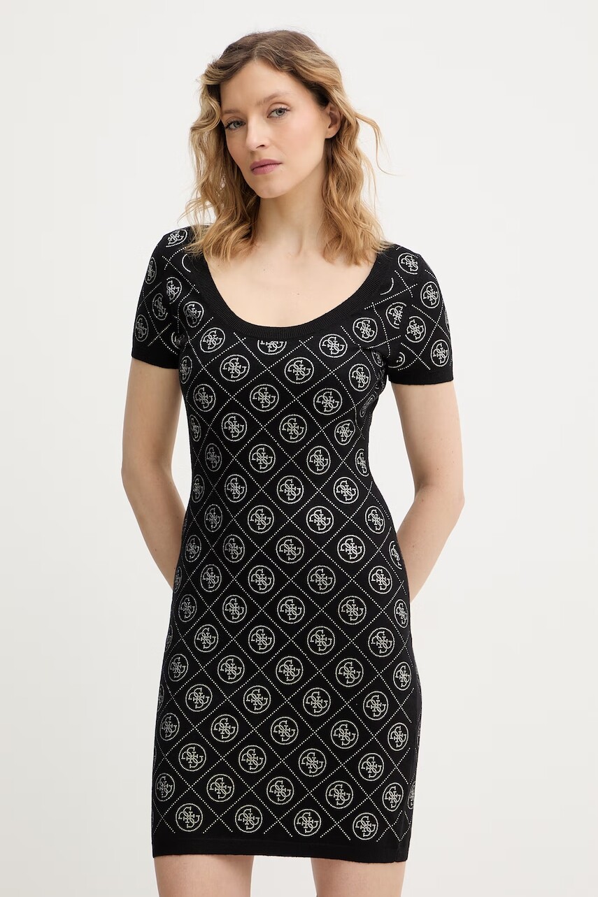 Šaty s prímesou vlny Guess 4G