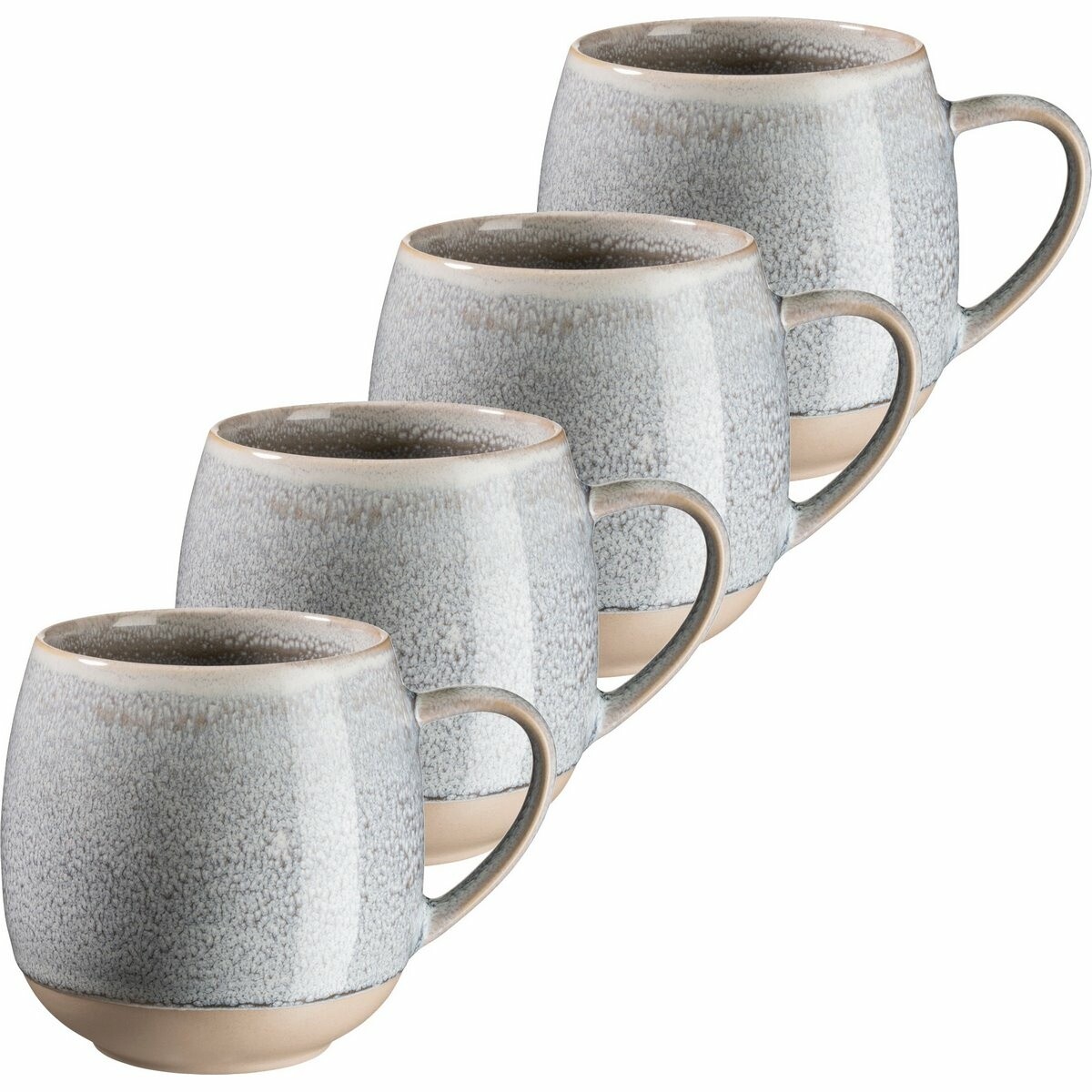 Mäser Súprava hrnčekov 4 ks AQUATA – 355 ml, sivá, 355 ml