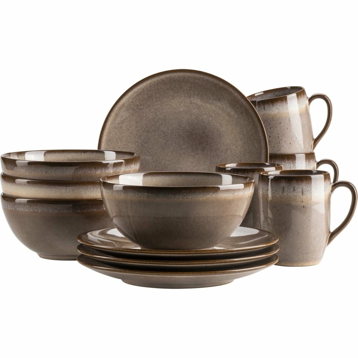 Mäser 12-dielna raňajková súprava SMOKY'S – hnedá