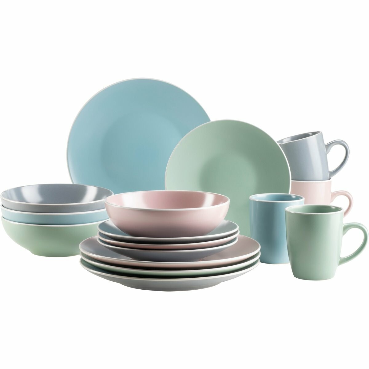 16-dielna jedálenská súprava Mäser ELISSA II –kombinácia farieb, matná