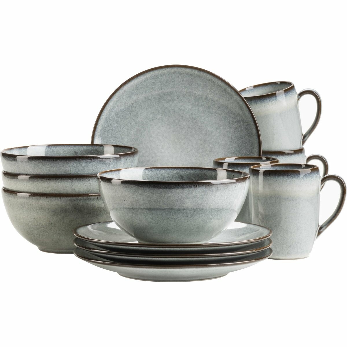 Mäser 12-dielna raňajková súprava SMOKY'S – zelená