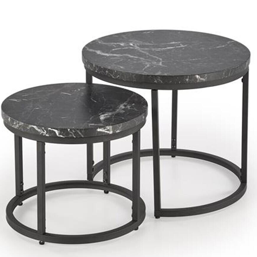 Konferenčný stolík Oreo čierna mramor/čierna