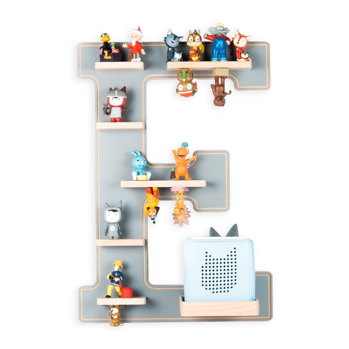 Polička Boarti Tonie - písmeno E, sivá