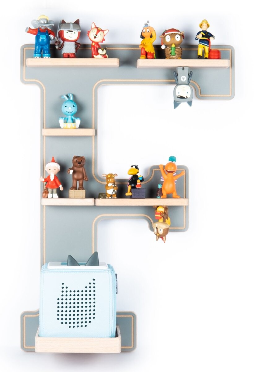 Polička Boarti Tonie - písmeno F, sivá