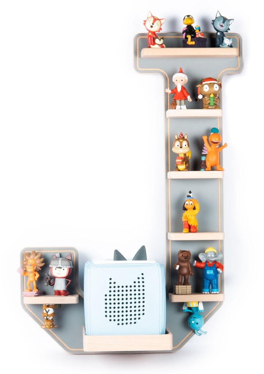 Polička Boarti Tonie - písmeno J, sivá