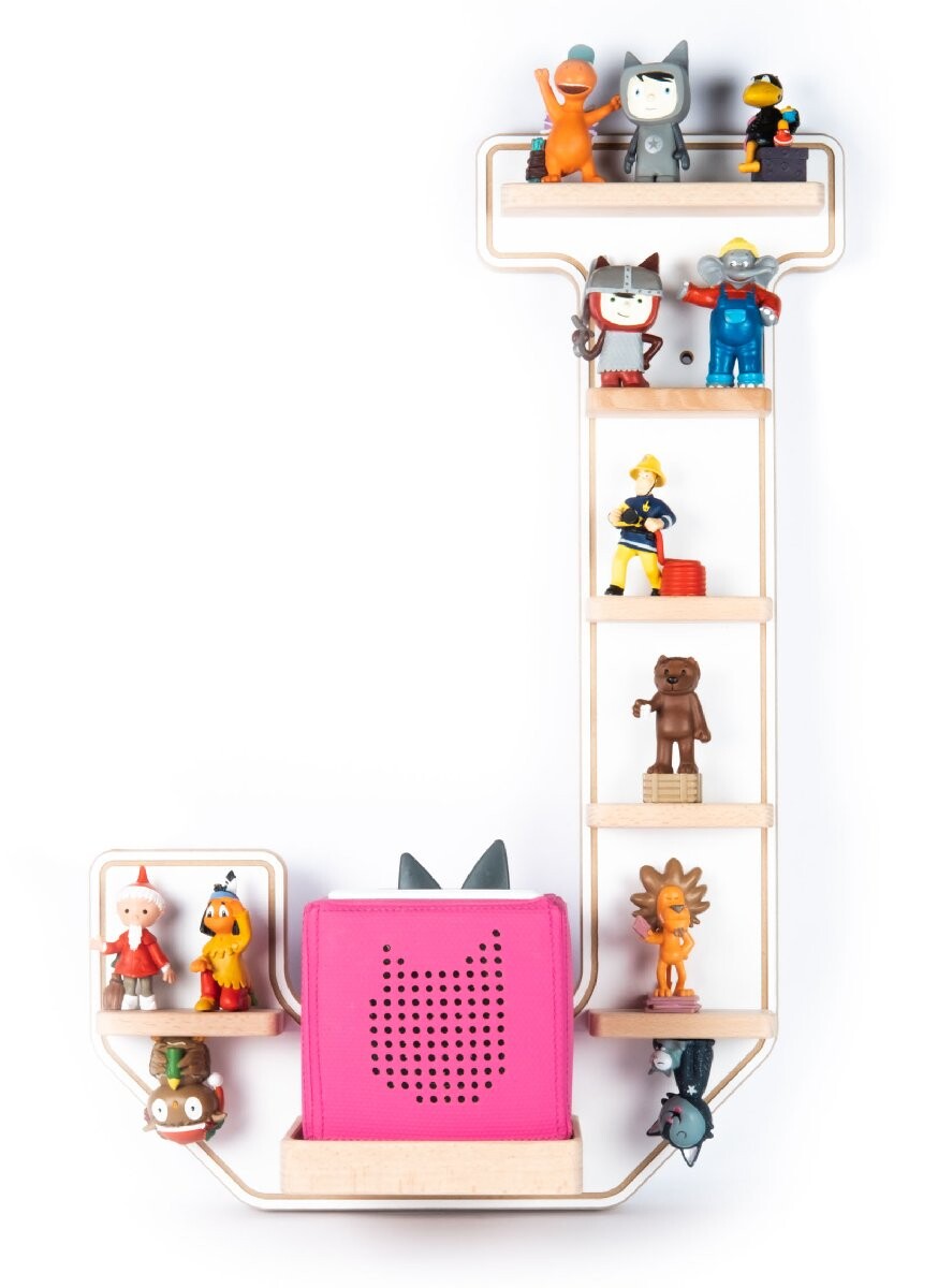 Polička Boarti Tonie - písmeno J, biela