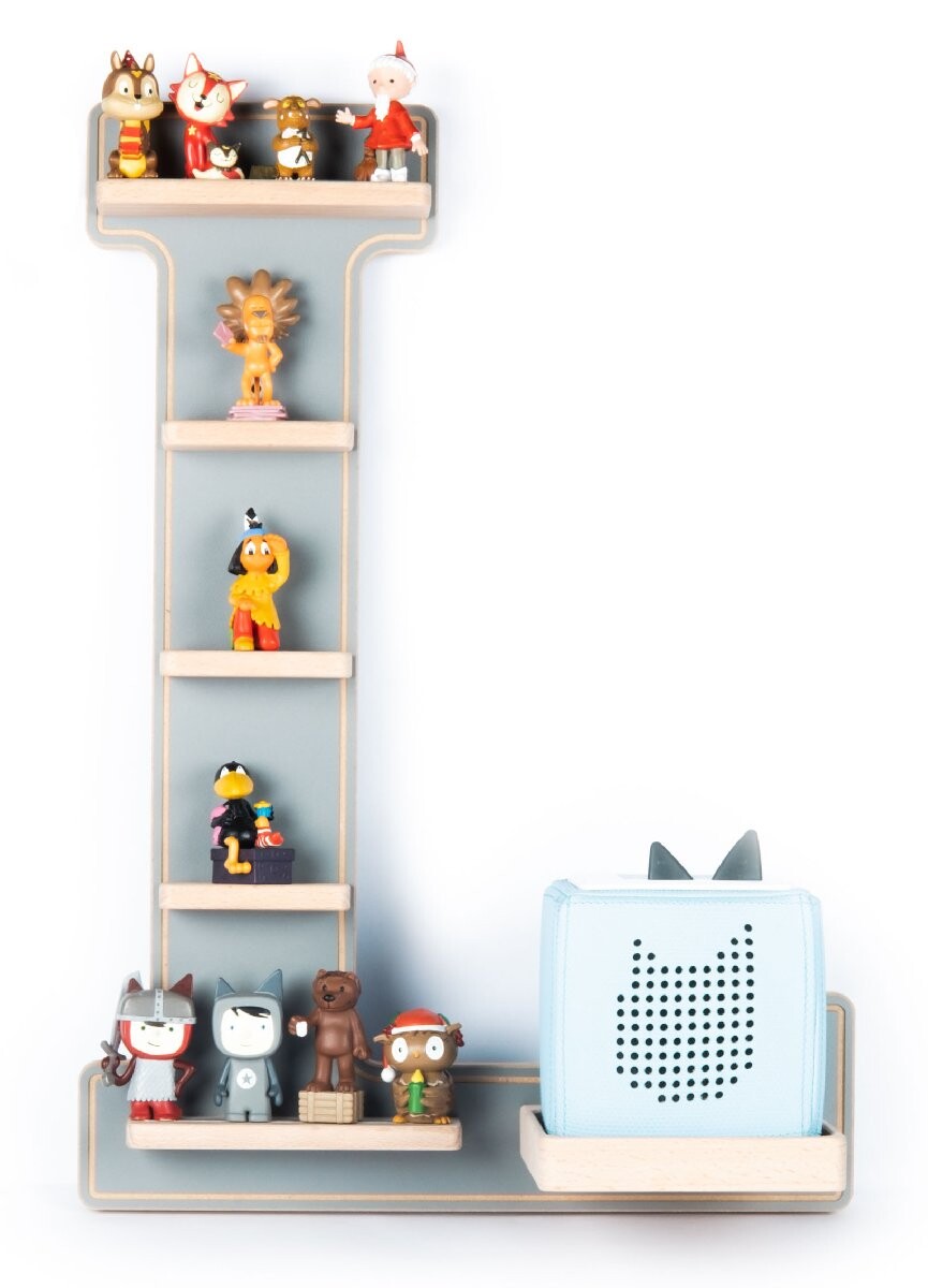 Polička Boarti Tonie - písmeno L, sivá