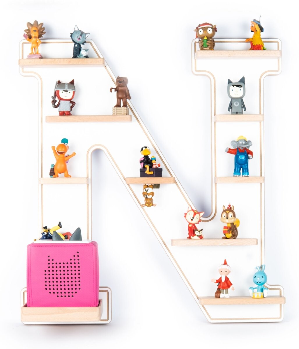 Polička Boarti Tonie - písmeno N, biela