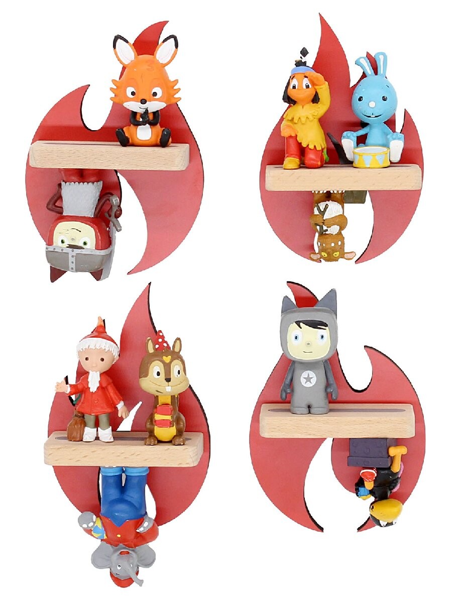 Polička Boarti Tonie - Plamene, červená