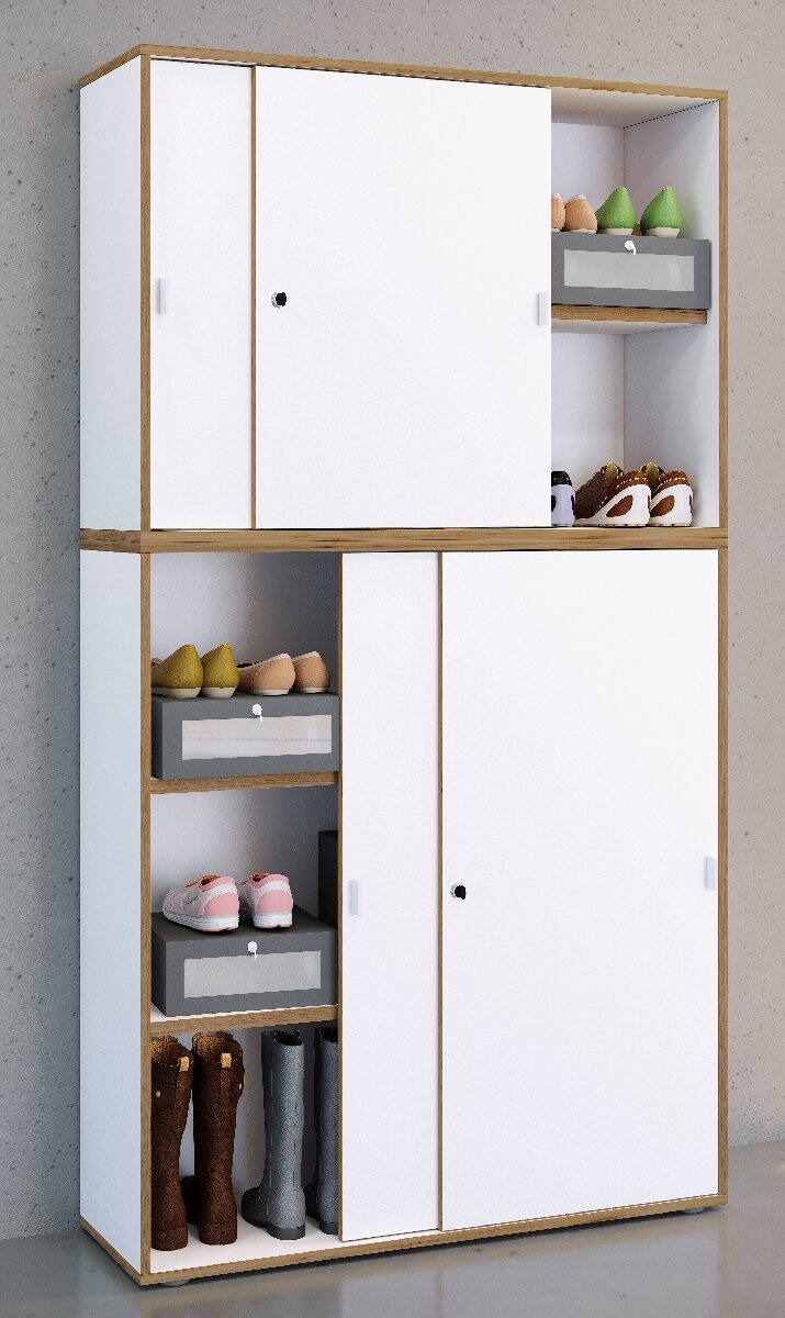 VCM Regál na topánky s posuvnými dverami 