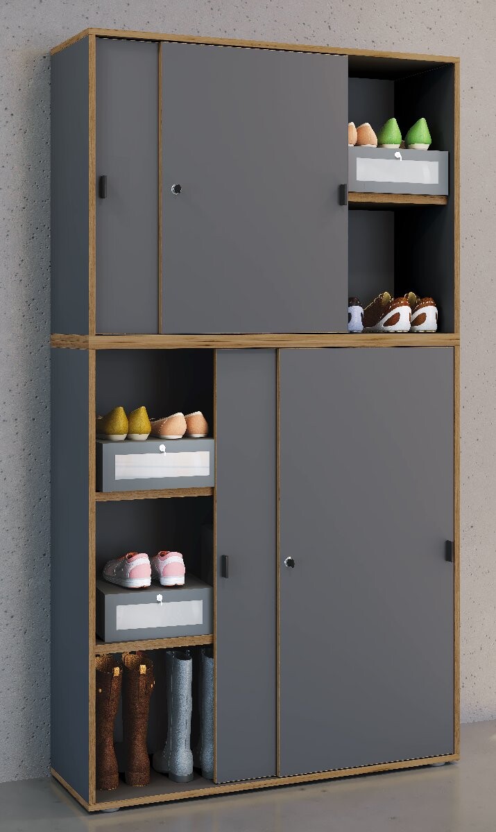 VCM Regál na topánky s posuvnými dverami 