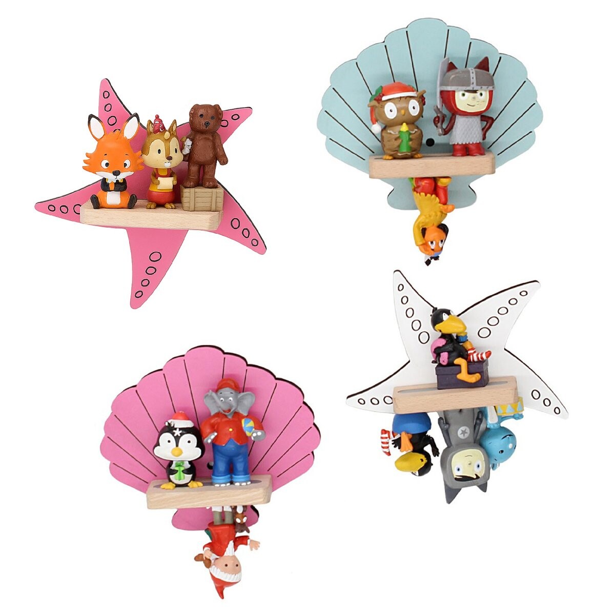 Polička Boarti Tonie - sada mušlí, viacfarebná