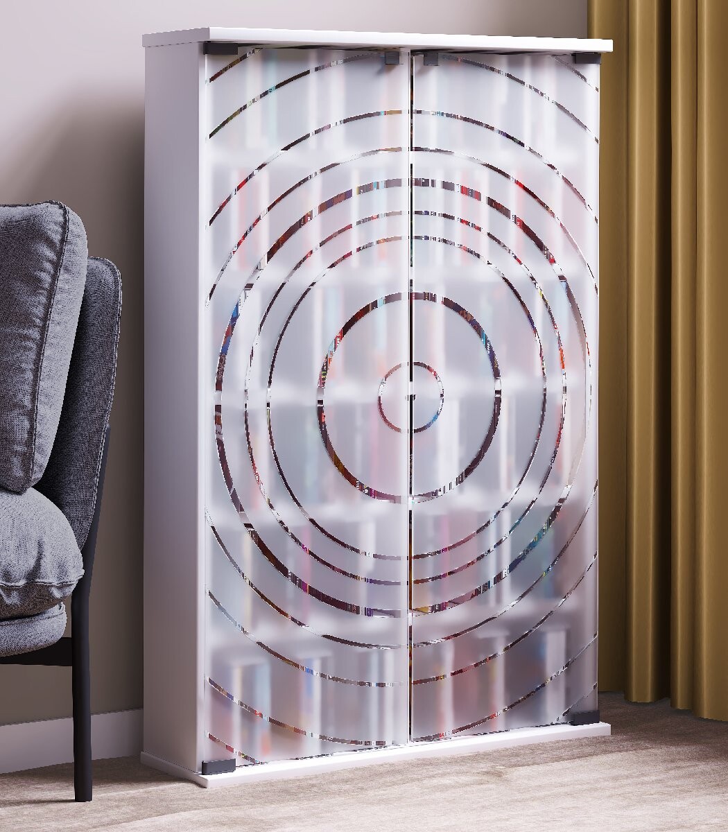 Vitrína na médiá Tilano L, biela