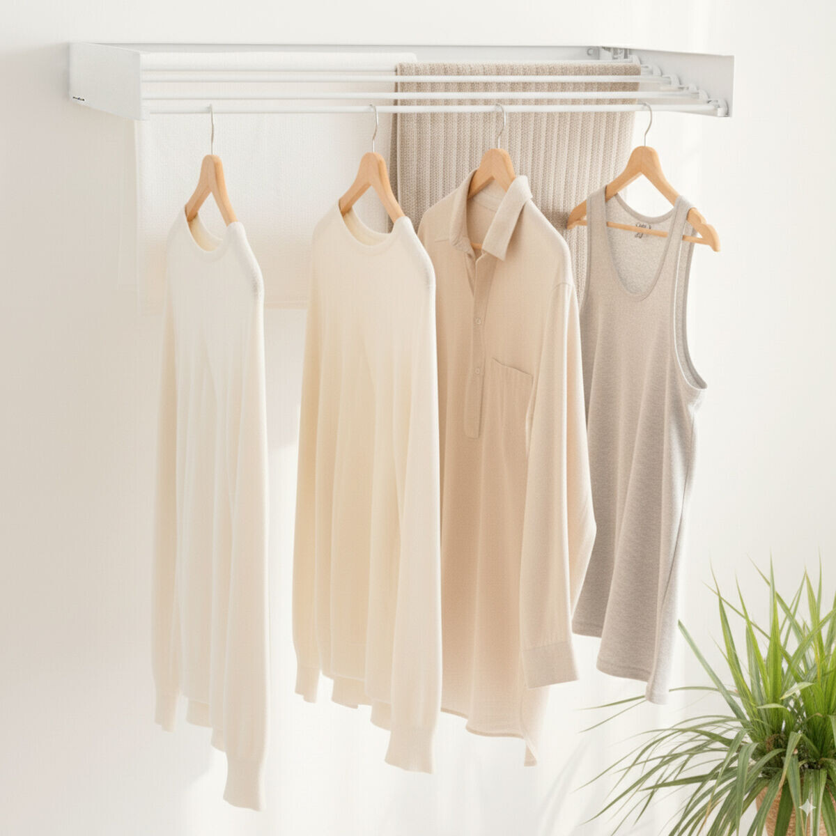 Dryva 80 skladací, výsuvný a zasúvací nástenný sušiak na bielizeň