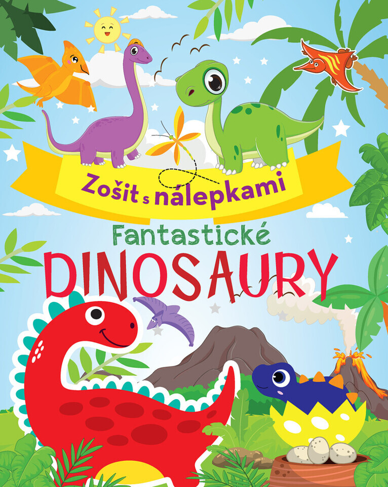 Fantastické dinosaury zošit s nálepkami Foni Book