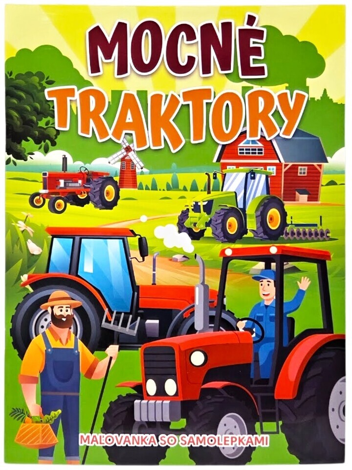 Mocné traktory omaľovánky so samolepkami