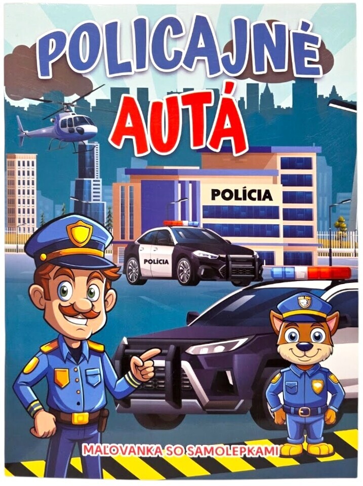 Policajné autá maľovánka so samolepkami
