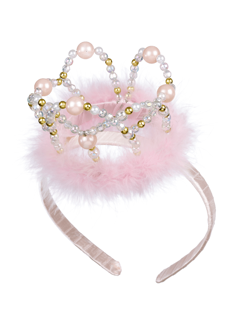 Souza! – Čelenka do vlasov Alexandra s korunkou, svetloružová