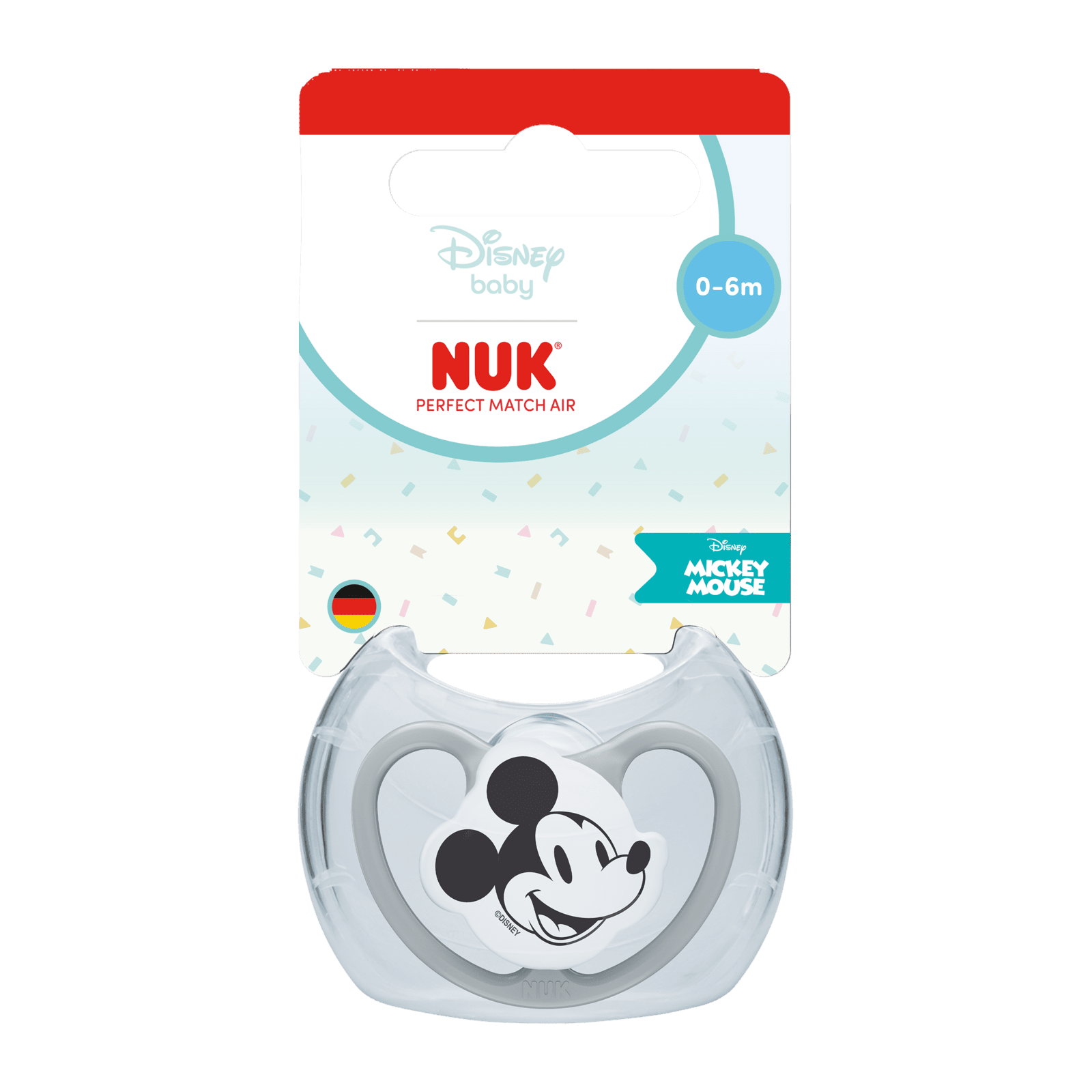 NUK cumlík Perfect Match AIR DISNEY Mickey GREY 0-6m BOX