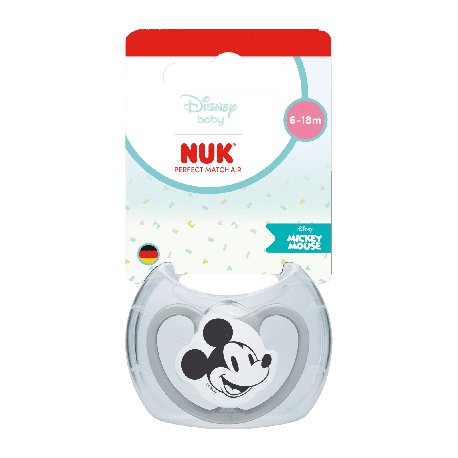 NUK cumlík Perfect Match AIR DISNEY Mickey GREY 6-18m BOX