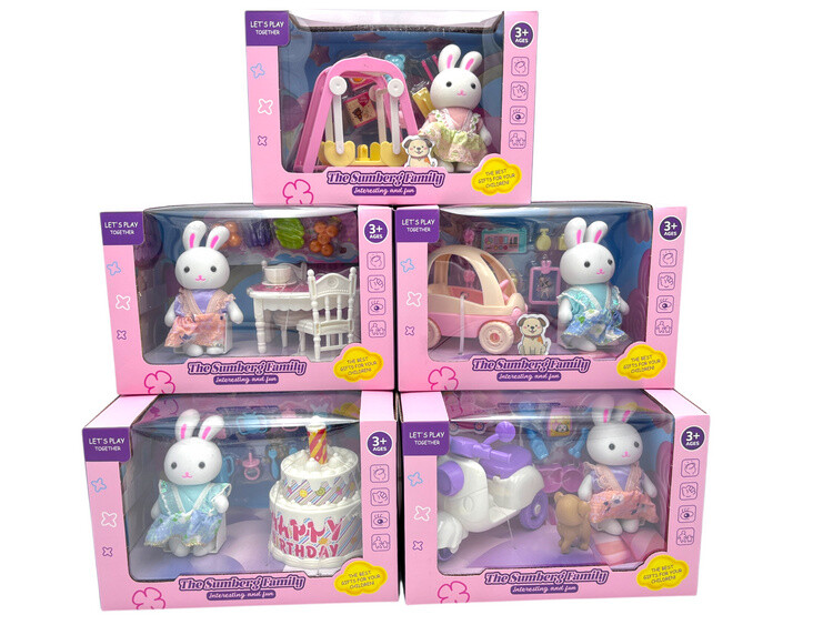 Sada zajačika s nábytkom