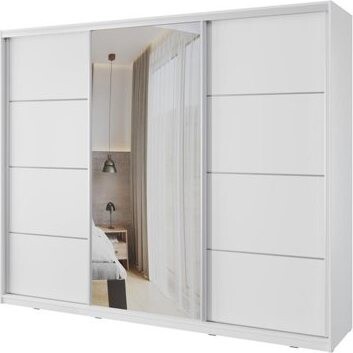 Nejlevnější nábytek - NEJBY BARNABA 250 cm s posuvnými dveřmi, bílá