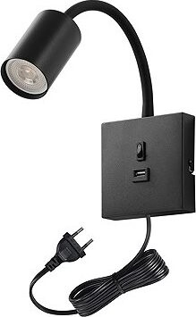 IMMAX PUNTO USB flexibilní s vypínačem, černá