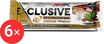 Amix Nutrition Exclusive Protein Bar, 6× 85 g, Mocha-Choco-Coffee