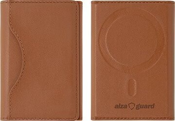 AlzaGuard foldable PU leather wallet Compatible with Magsafe - hnedá