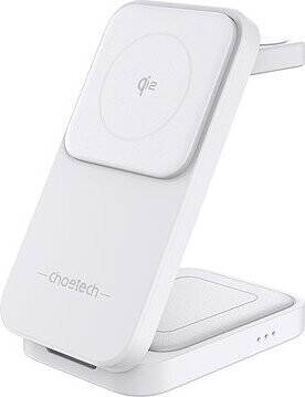 Choetech 15 W 3-in-1 Qi2 Certified Foldable Magnetic Wireless Charger – white