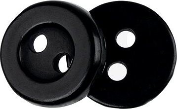 Bellatex Gombík 1 cm čierny 2 dierky 401237 súprava 6 ks