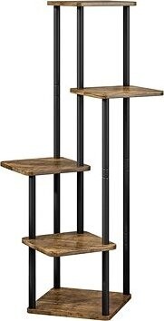 Nejlevněšjí nábytek Kovový stojan na kvety Clemente, čierny rustikálny drevený