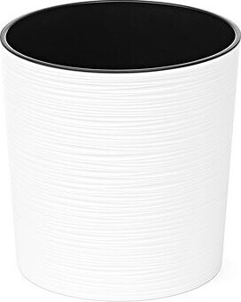 LAMELA Obal na kvetináč MALWA DLUTO – vrúbok, priemer 25 cm, výška 25,5 cm, biely