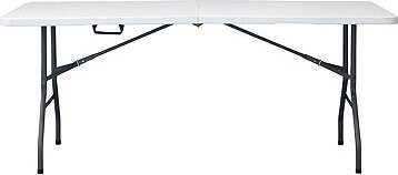 Autronic Stôl campingový biely 180 × 70 Flexor, skladací, s držadlom na ľahké prenášanie