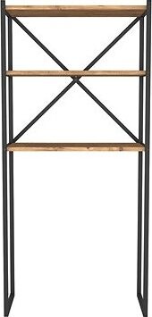 Najlacnejší nábytok Regál nad práčku EKSPERT, borovica, čierny