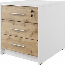 Najlacnejší nábytok – Komoda pod tlačiareň NEJBY GIANNI, biela/dub wotan