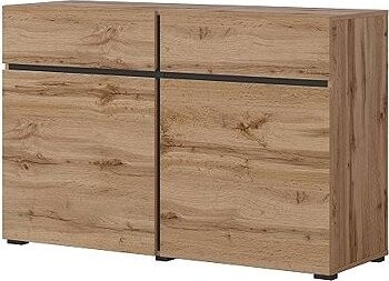 Nejlevnější nábytek Bonifacio 2D2S Komoda, dub wotan/černá