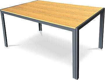 Autronic Stôl záhradný 150 × 90 × 73 Sereno, doska polywood v dekore duba, sivá kovová konštrukcia