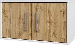 Najlacnejší nábytok Nadstavec na skriňu NAJBY GIANNI s dvierkami, biely, dub wotan