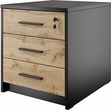 Najlacnejší nábytok – Komoda pod tlačiareň NEJBY GIANNI, čierna/dub wotan