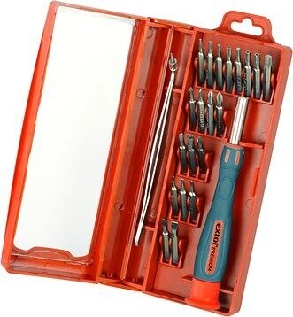 EXTOL PREMIUM skrutkovač hodinársky s mini- hrotmi, sada 22 ks, CrV, 8819104