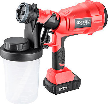 EXTOL PREMIUM Pištoľ striekacia HVLP AKU SHARE20V, 8891862 (1× 2 Ah)